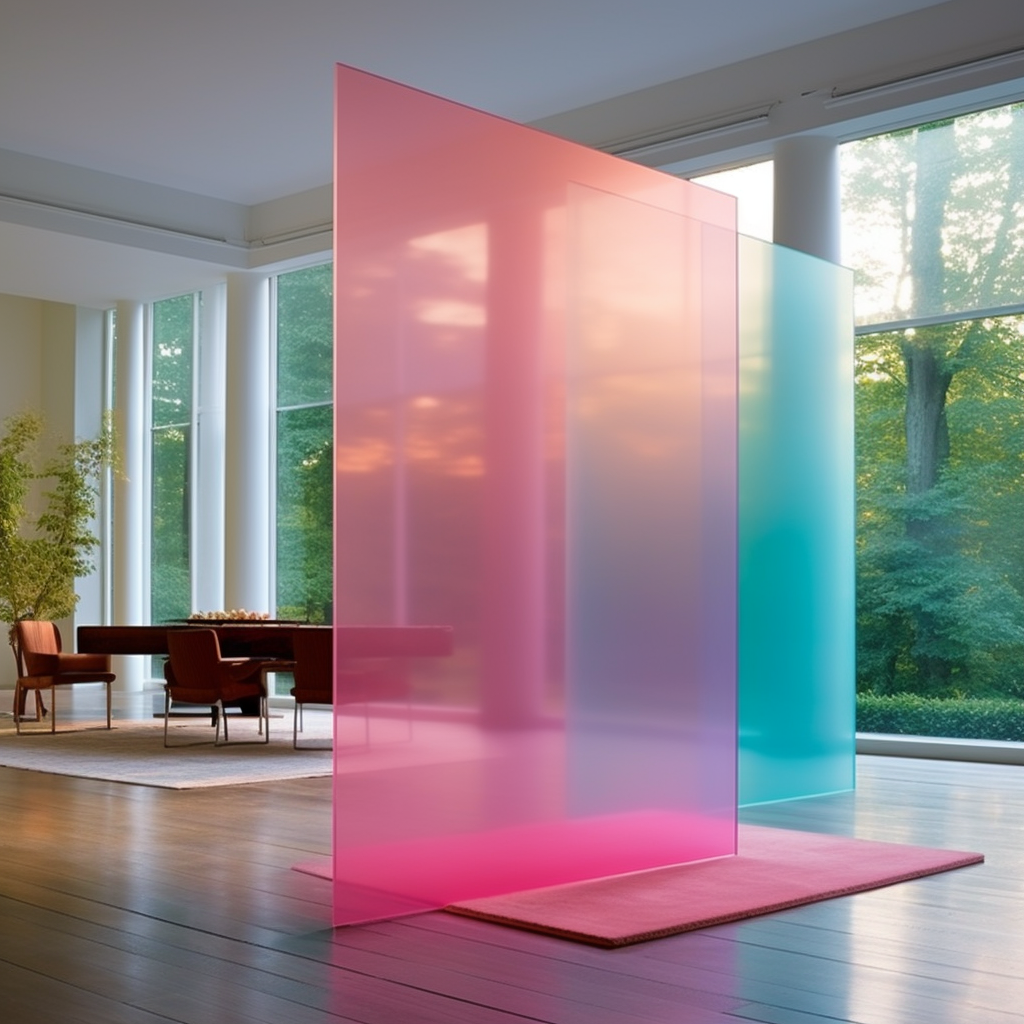 Pink & blue glass cube