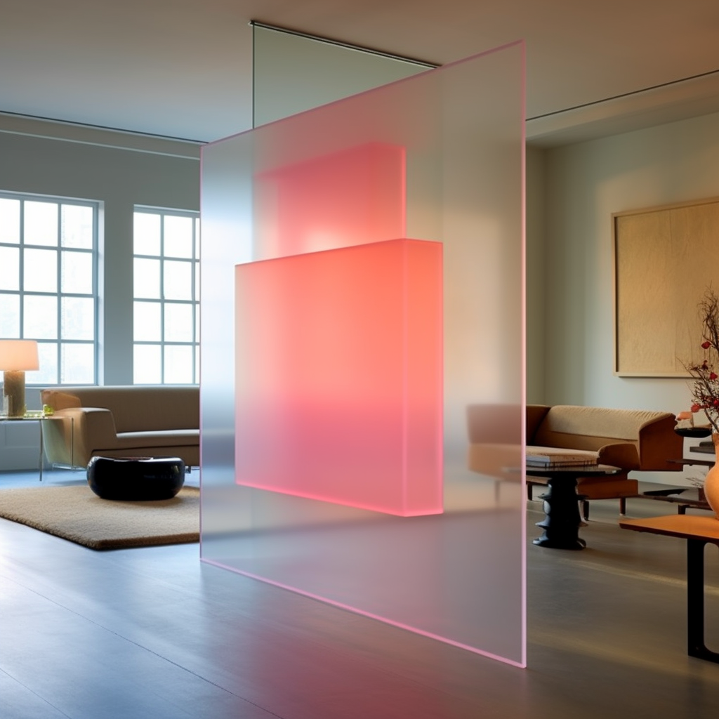 Pink glass wall