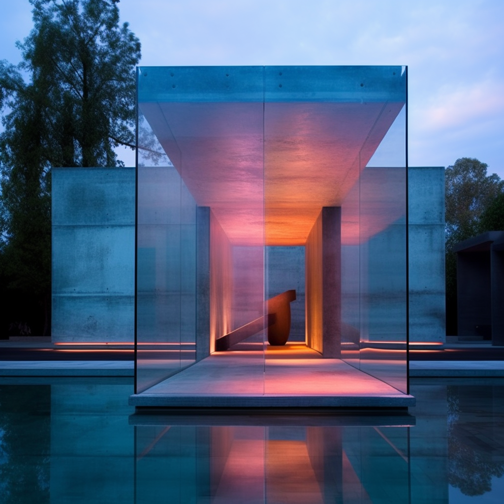 Pink glass wall