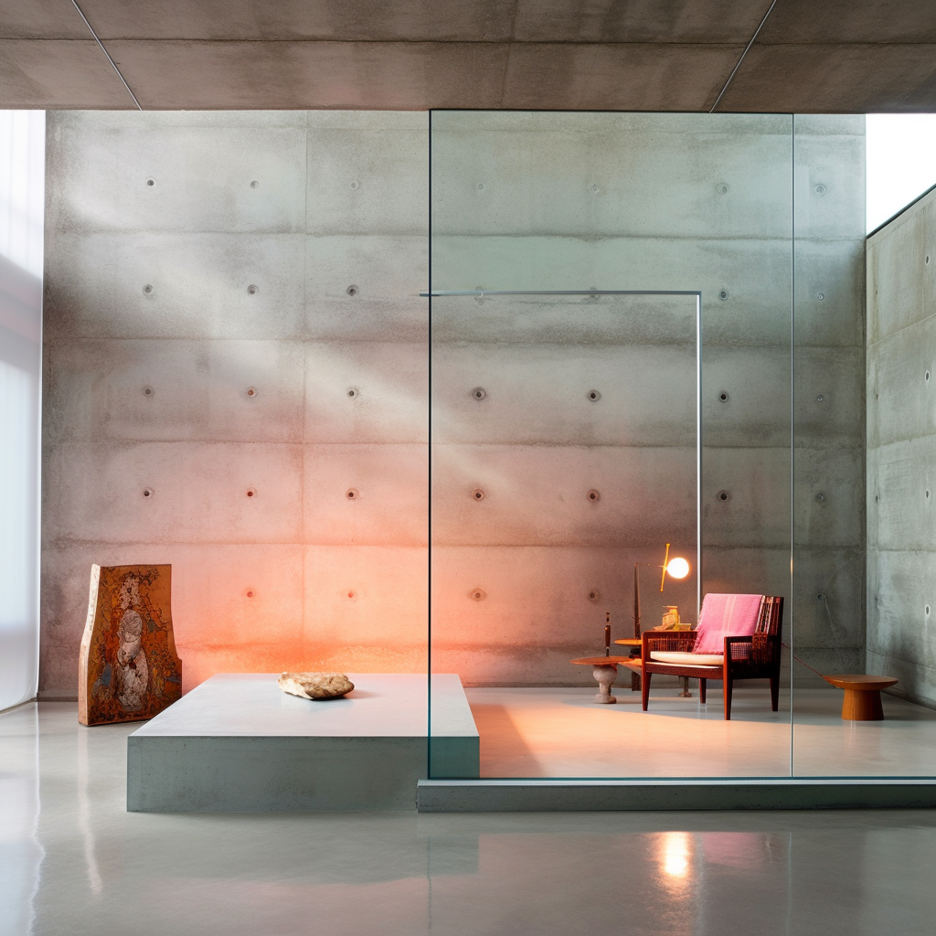 Pink & blue glass cube