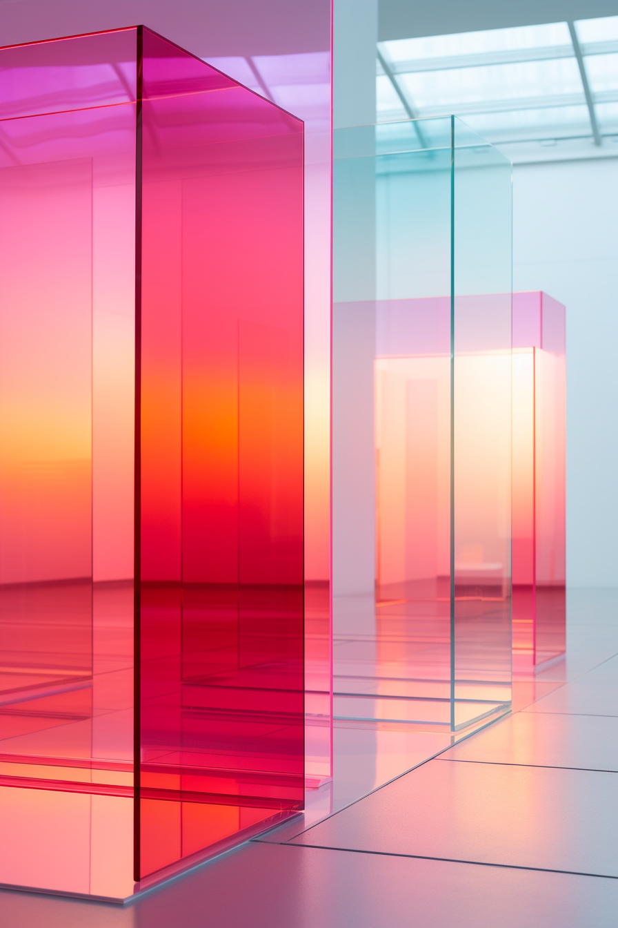 Pink glass wall