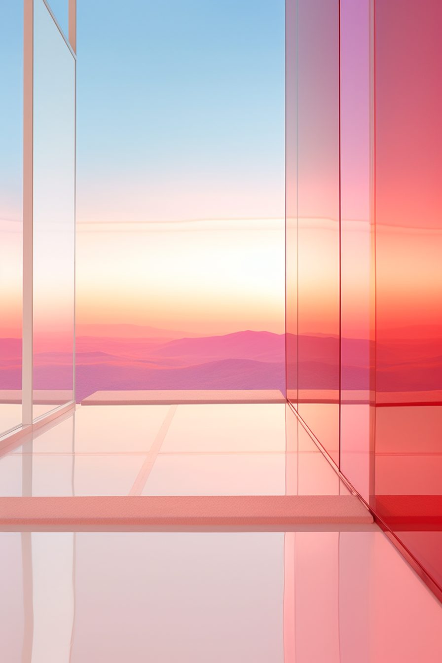 Pink glass wall